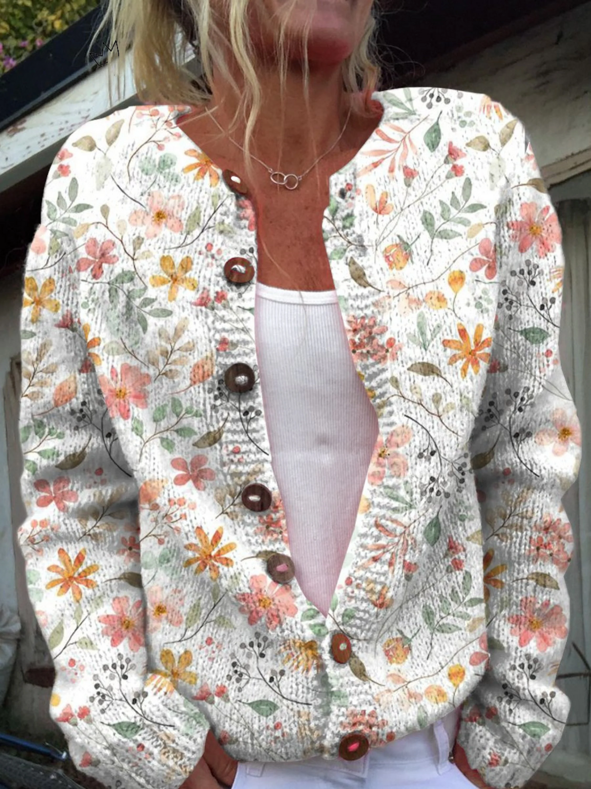 Trellis | Vintage Floral Knit Cardigan