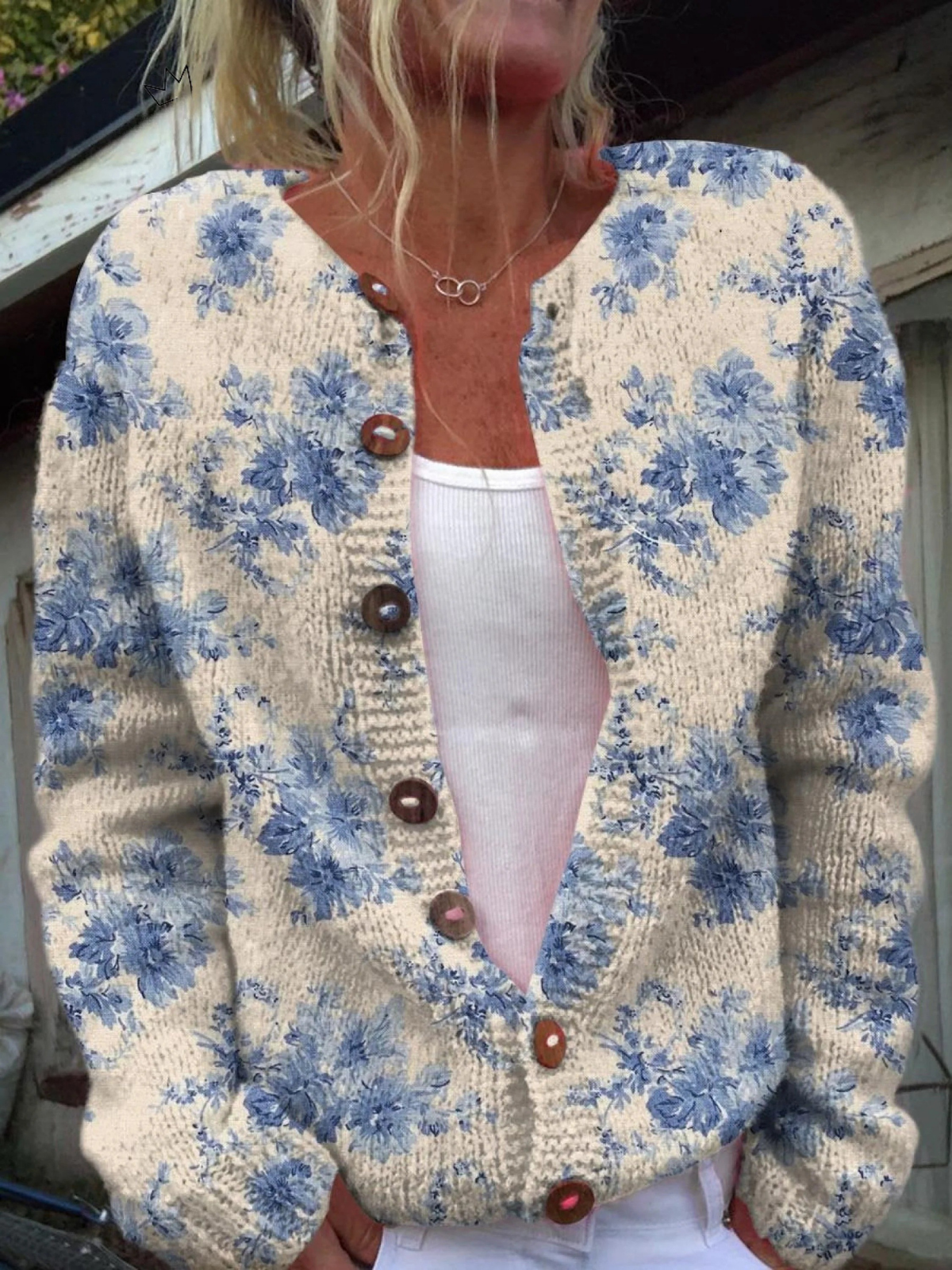 Ivorie | Vintage Floral Knit Cardigan