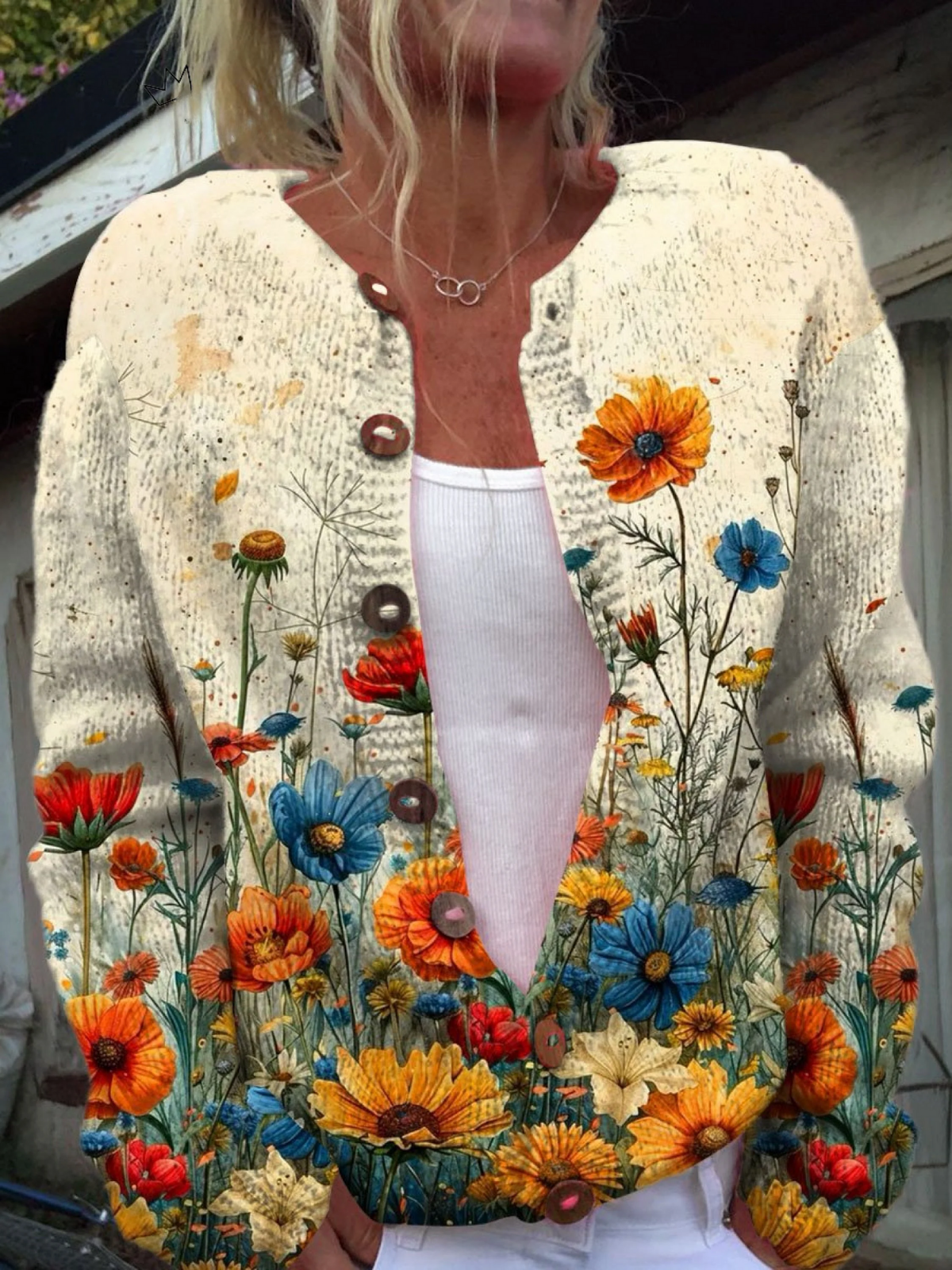 Floraven | Vintage Floral Print Cardigan