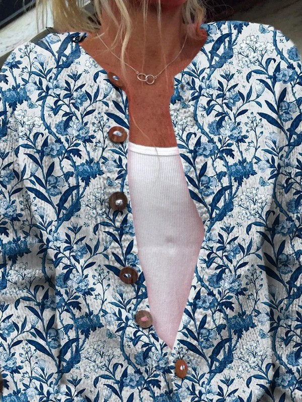 Novelle | Vintage Floral Button-Front Cardigan