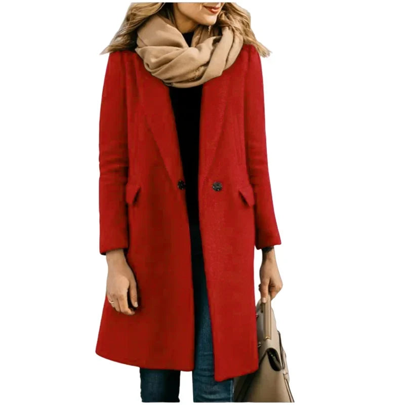Fall Trench Coat for Women – Cozy Wool Blend for Stylish Layering