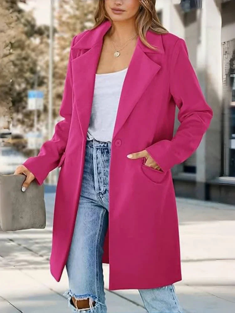 Fall Trench Coat for Women – Stylish Lapel Design for Chic Fall Outings