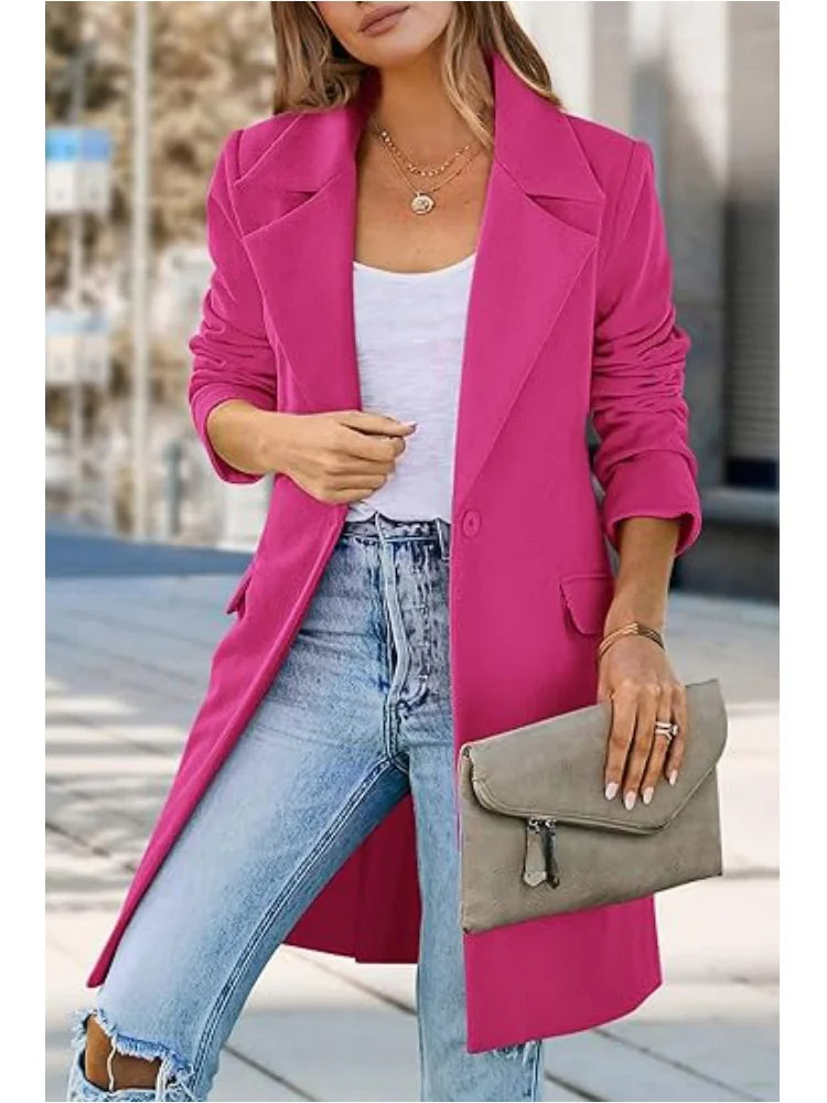 Fall Trench Coat for Women – Stylish Lapel Design for Chic Fall Outings