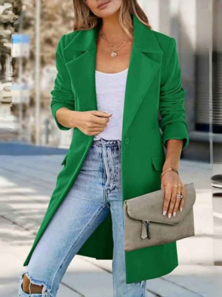 Fall Trench Coat for Women – Stylish Lapel Design for Chic Fall Outings