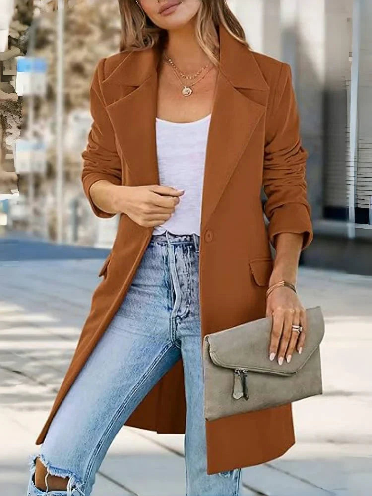 Fall Trench Coat for Women – Stylish Lapel Design for Chic Fall Outings
