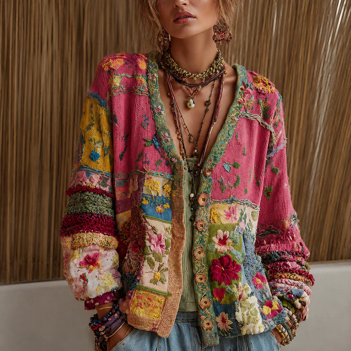 Lorelei | Patchwork Textured Cardigan