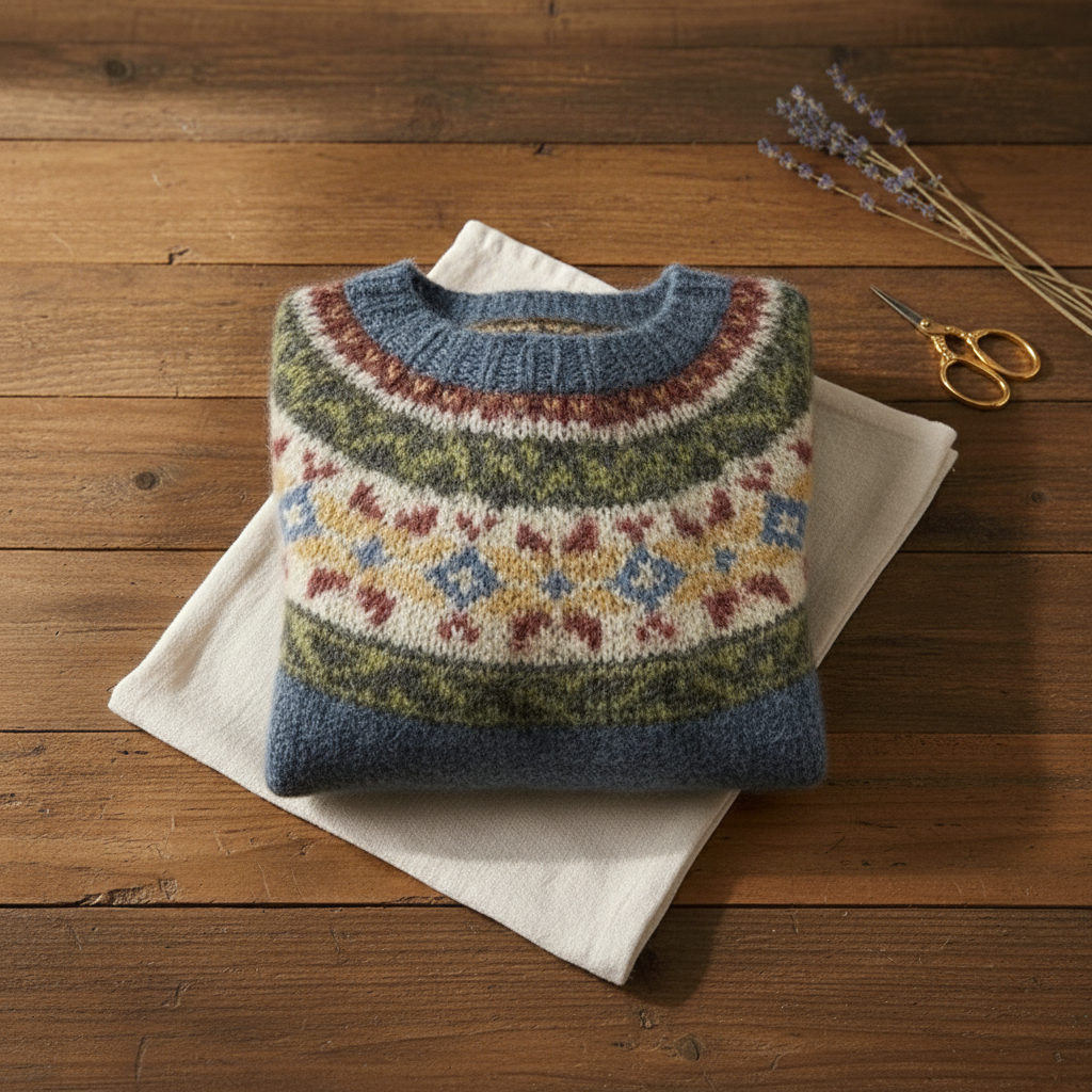 Natalie – Sweater with Multicolor Fair Isle Pattern