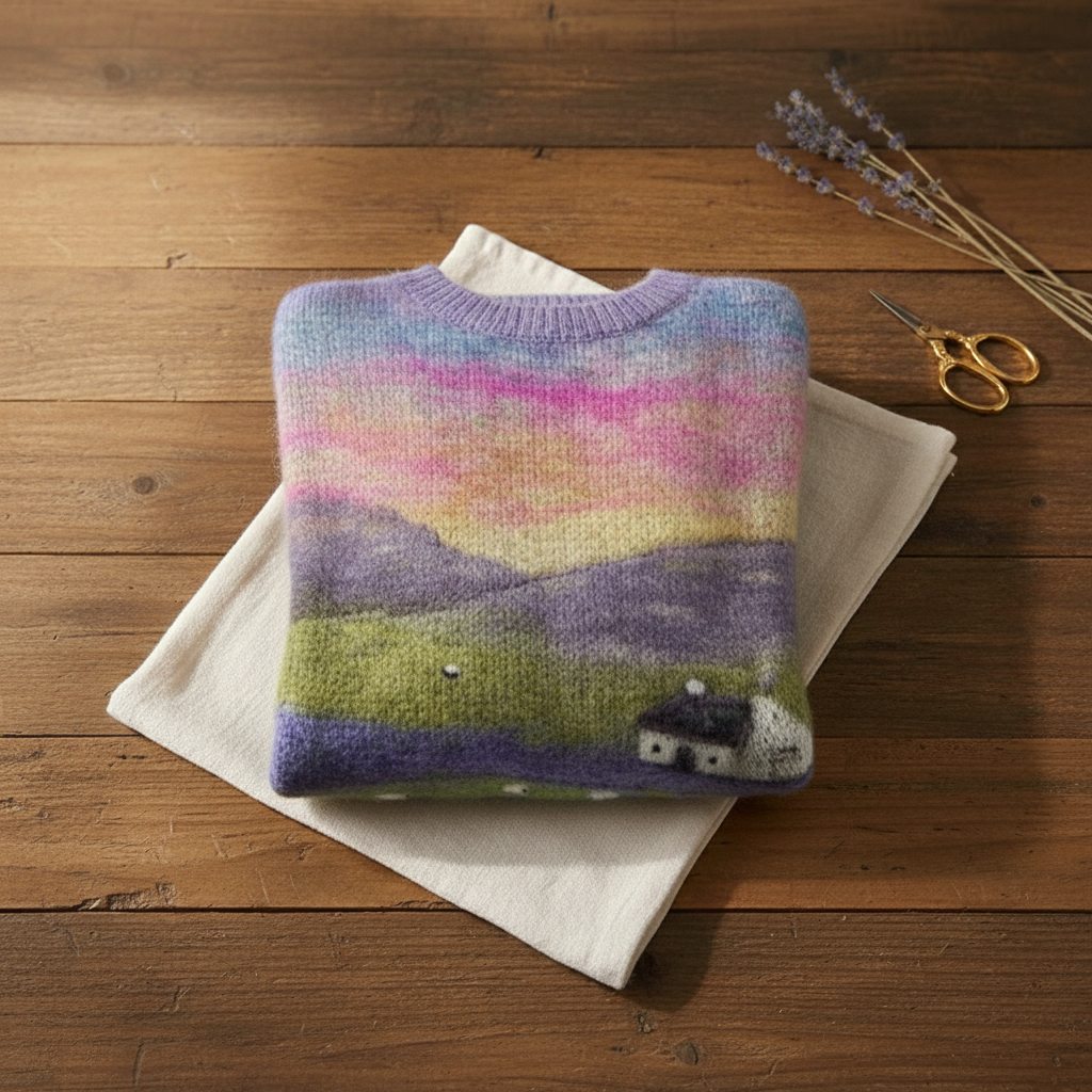 Alice – Rainbow Farm Sweater with Sheep