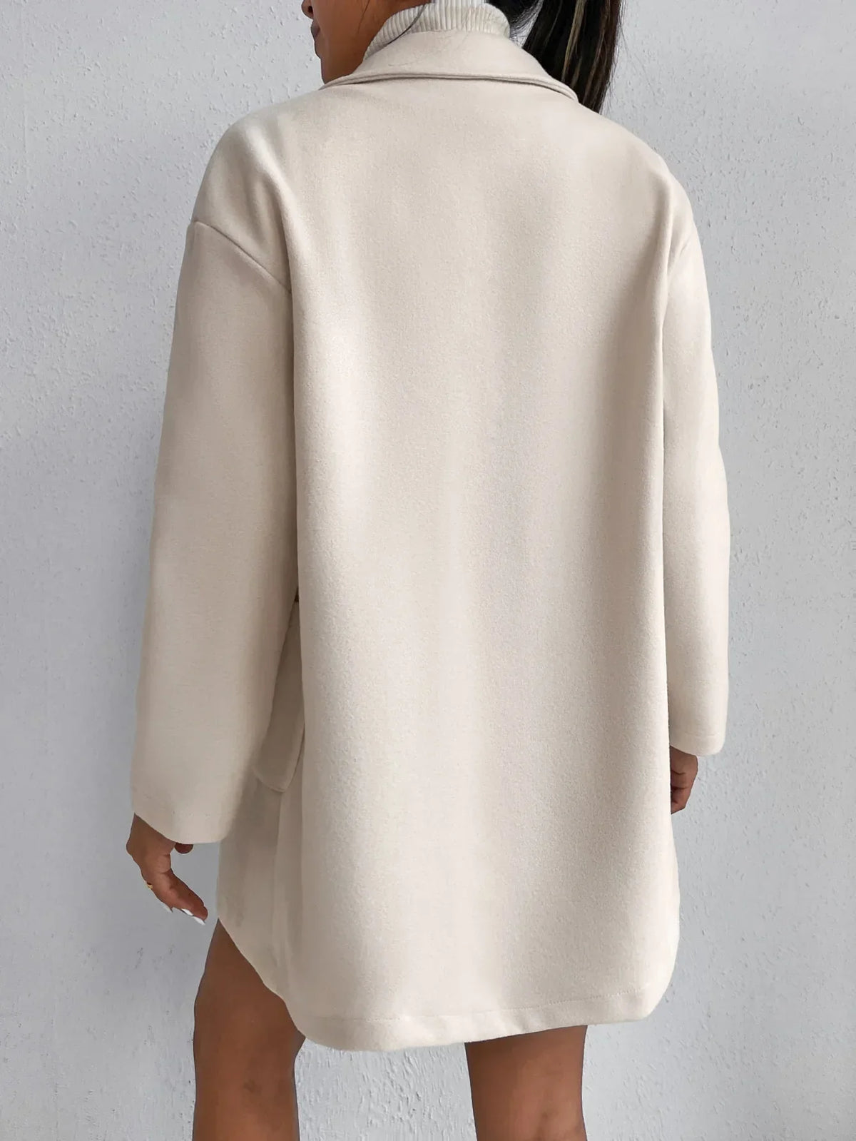 Korean-Style Wool Coat – Elegant Mid-Length Design for Chic Fall & Winter Wear