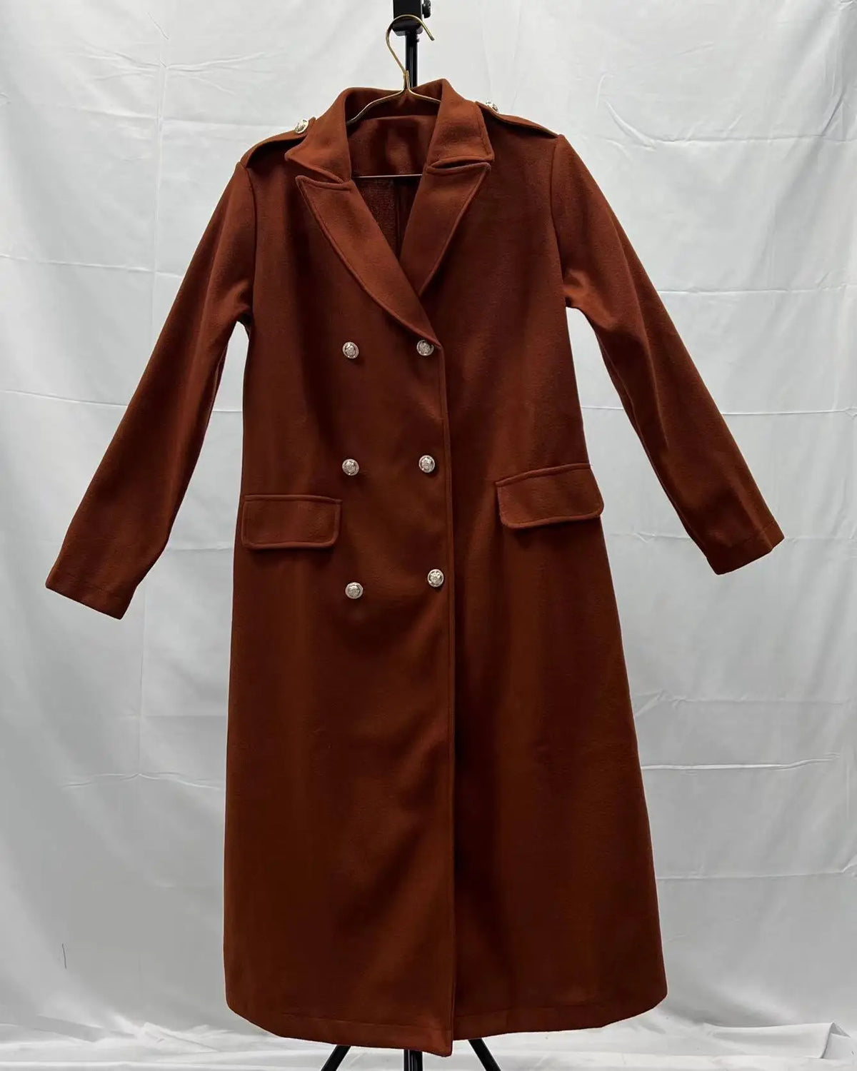 Korean Wool Coat – Double-Breasted Elegant Design for Cozy Fall Style
