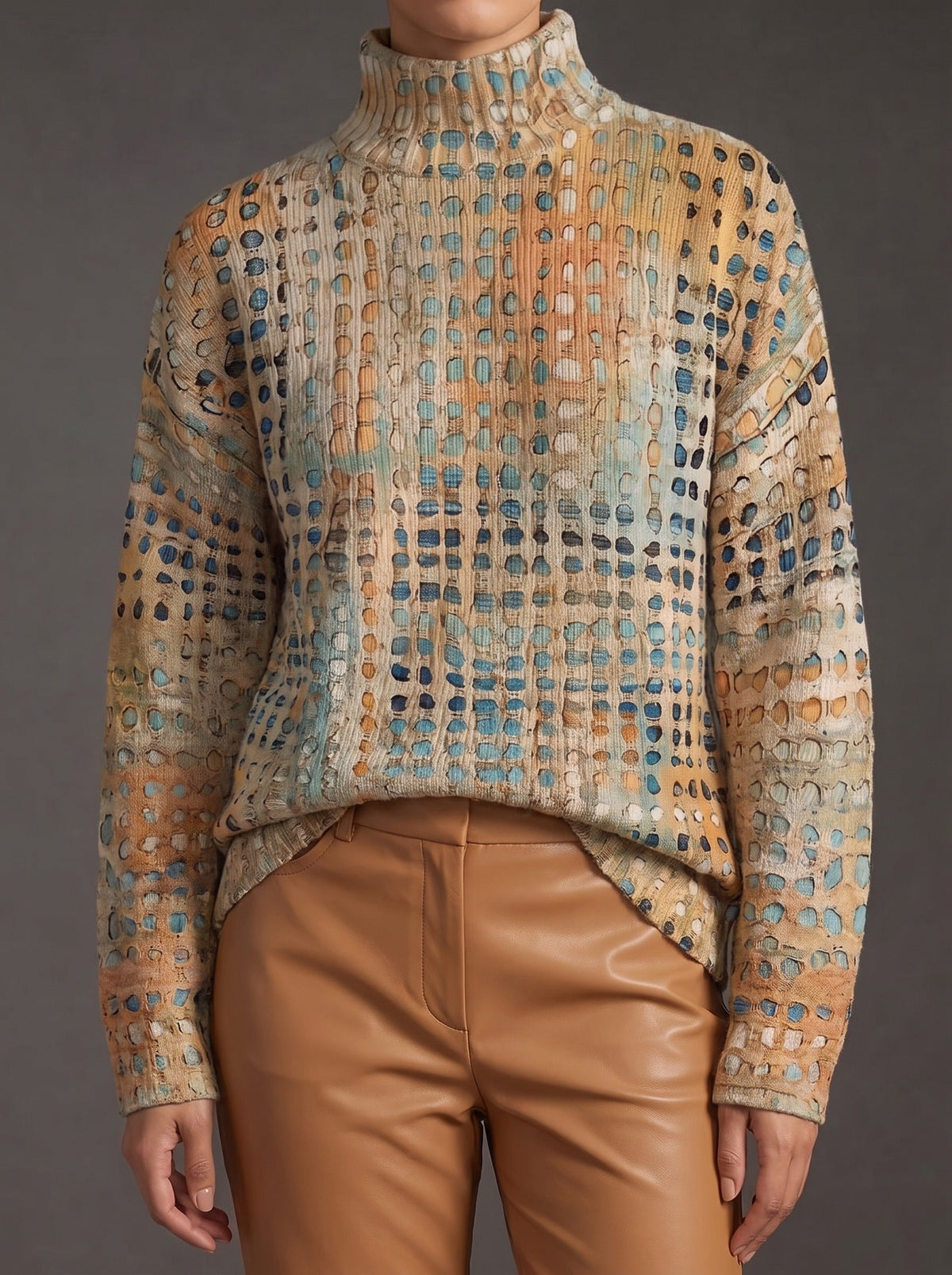 Bryndle | Fall Grid Turtleneck