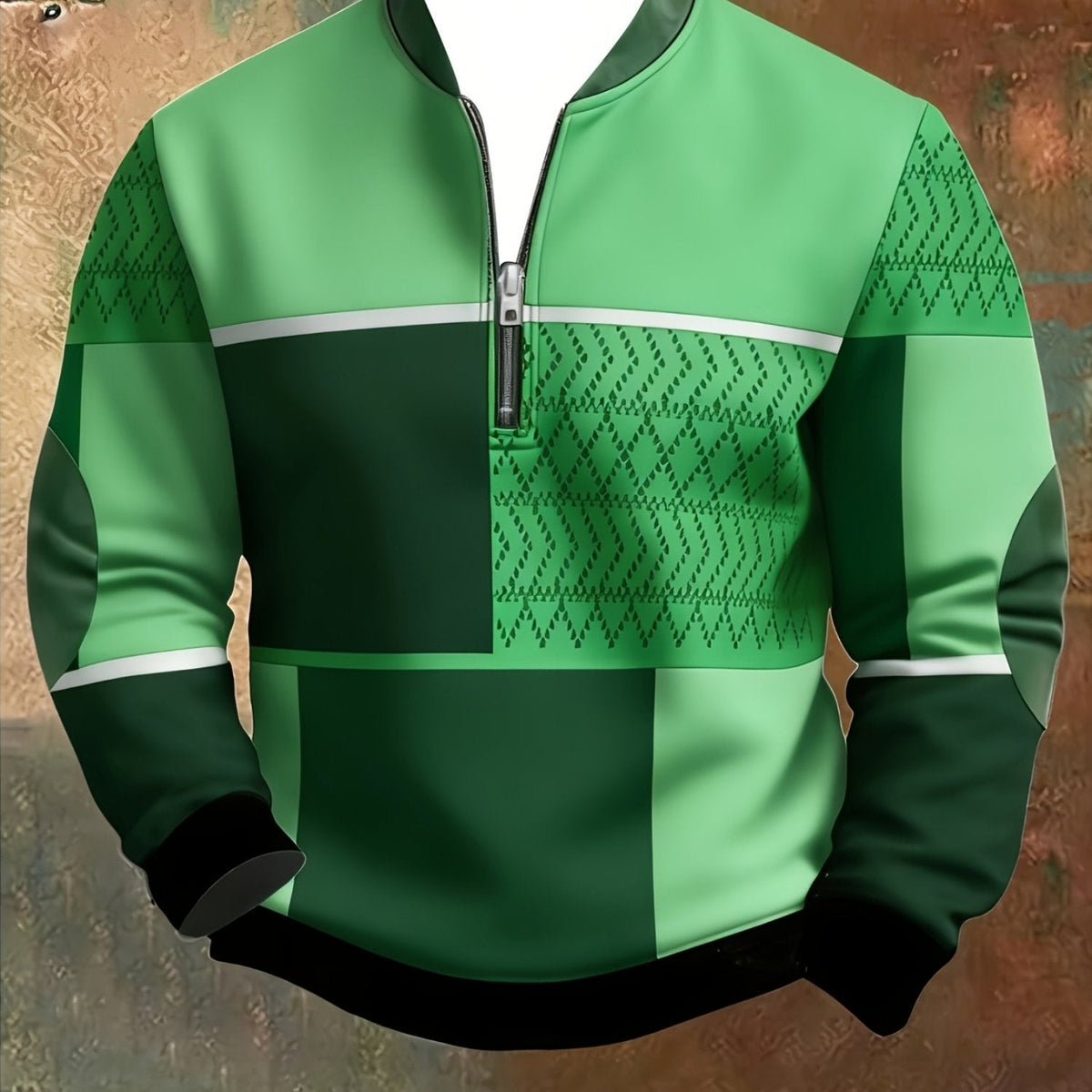 Daniel | Geometric Print Quarter-Zip Pullover