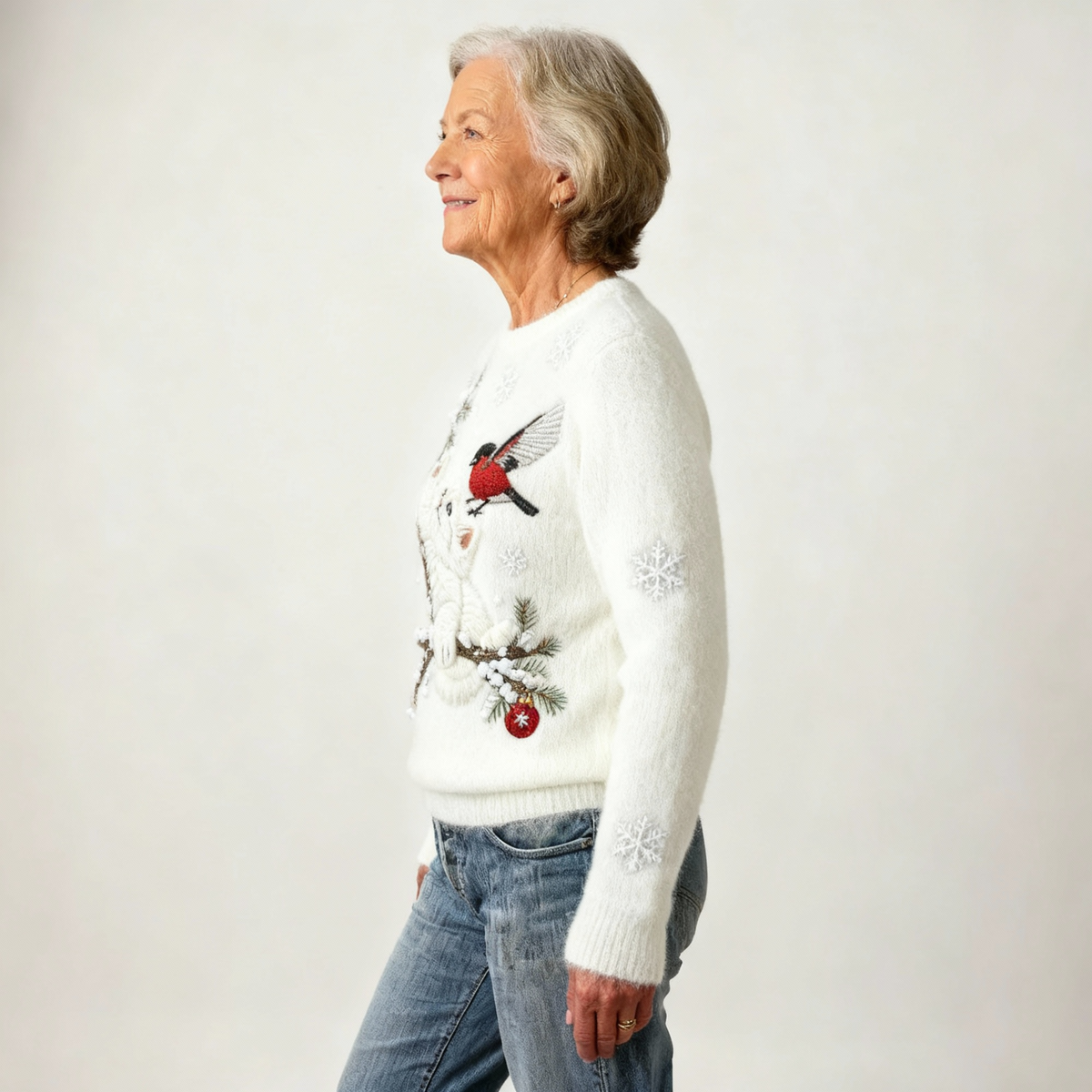 Millie | Flannel Sweater with Cute Cat Print for Women