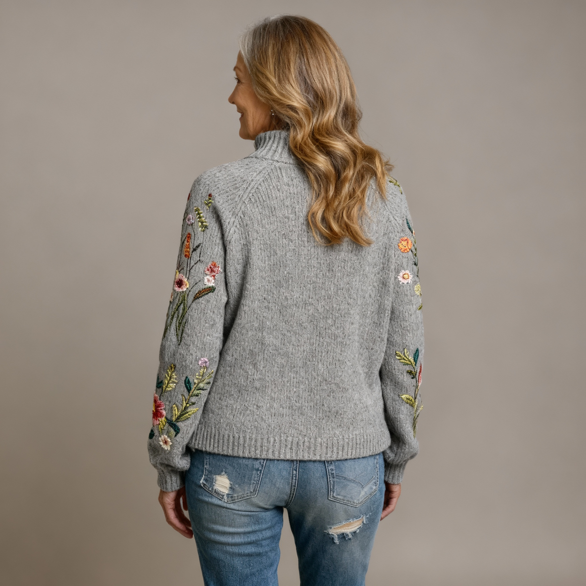 Freya | Classic Vintage Floral Knit Sweater