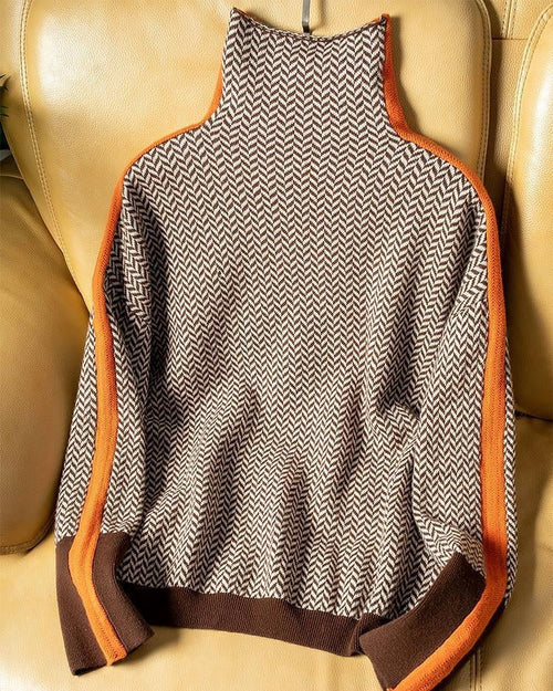 AMAYA | High Neck Design Sweater