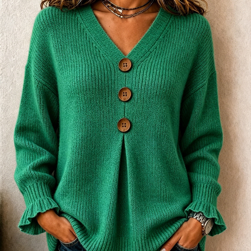 Delilah | Elegant V-Neck Sweater